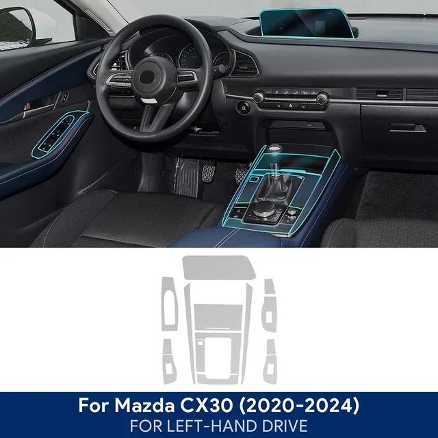 Interior Center Console Gear Panel Navigation Screen TPU Protective Film Anti-Scratch Repair LHD RHD For Mazda CX30 2020-2024