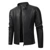 Men's PU Leather Motorcycle Jacket: Slim Fit, Stand Collar, Warm & Stylish for Casual Wear