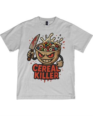 Cereal Killer Halloween T-Shirt | Funny Spooky Shirt with Evil Cereal Bowl & Knife