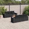 VidaXL Garden Lounge Set 7 Pcs with Cushions Black Wicker 3257665