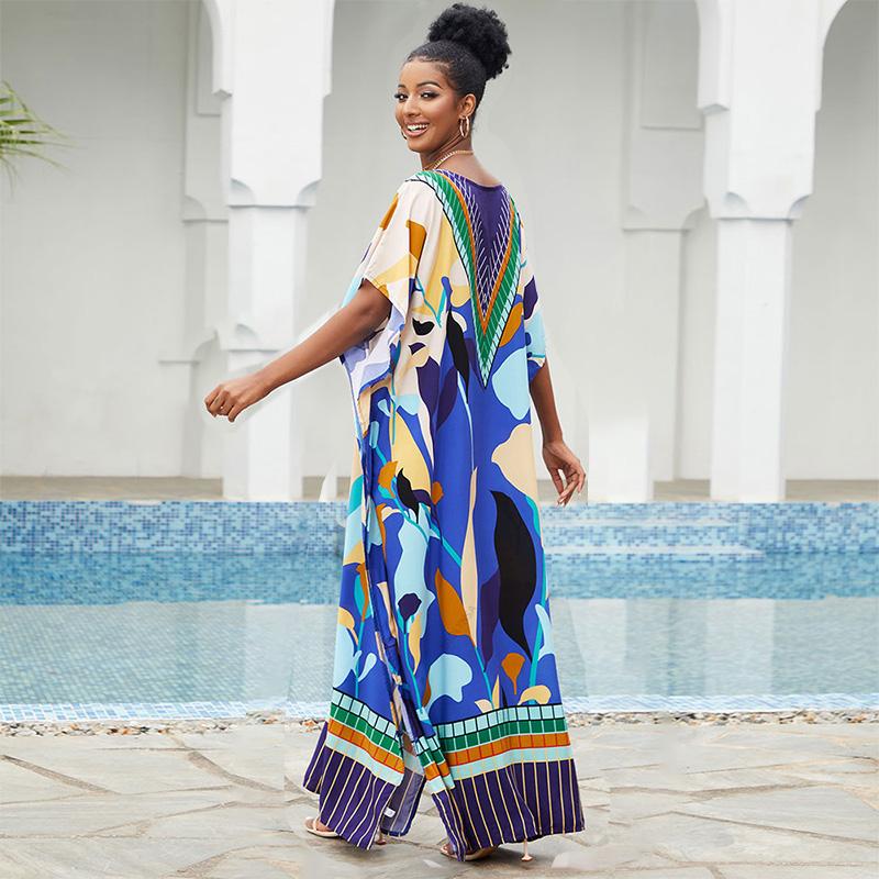 EDOLYNSA 2023 Лонг-Бич накидка кафтан платье макси пляжная одежда оверсайз бикини накидка халат пляж саронг пляжная туника Q807