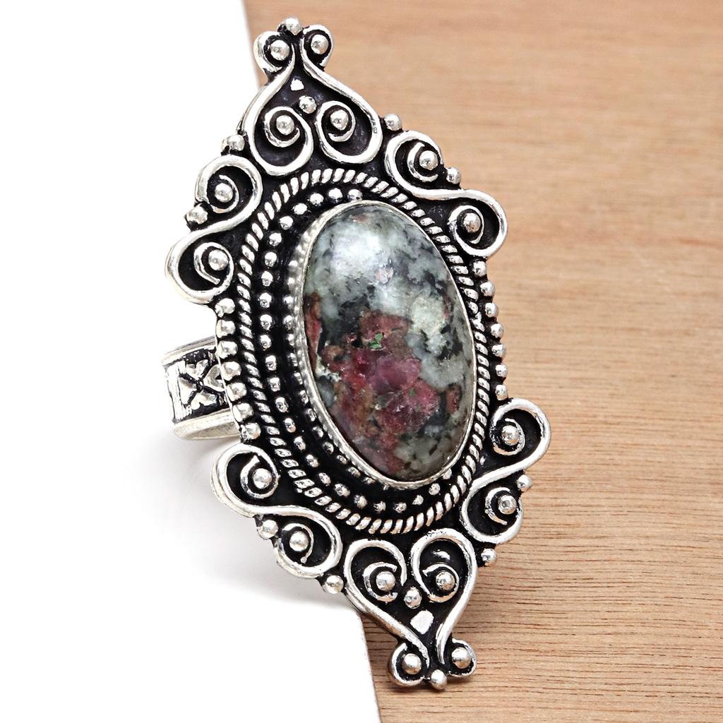 Ruby Zoisite Gemstone Handmade Silver Jewelry "9"
