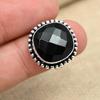 Кольцо из стерлингового серебра 925 пробы с черным драгоценным камнем шпинели ручной работы для женщин