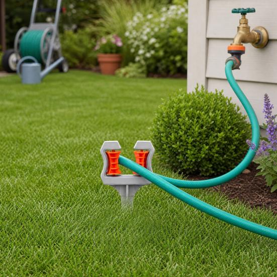 Garden Hose Guide Spike, Hose Roller Guide Spike, Watering Hose Holder Stake, Protect Plants And Prevent Tangles for Lawn Yard Irrigation