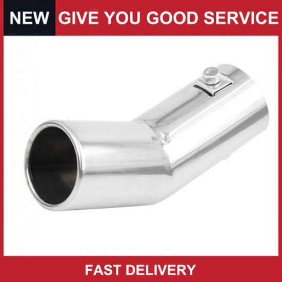 Universal Chrome Curved Exhaust Tail Muffler Tip Pipe 0.75" to 1.5" Pack of 1