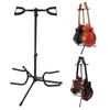 Double Adjustable Folding Guitar Stand with Adjustable Soft Foam Tripod Stable and Durable Guitar Versatile for Black Anti-Tip Rubber, Height, Arms,