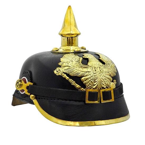 Royal Handicraft German Pickelhaube Helmet Spiked Leather Helmet Imperial Prussian Helmet Gift