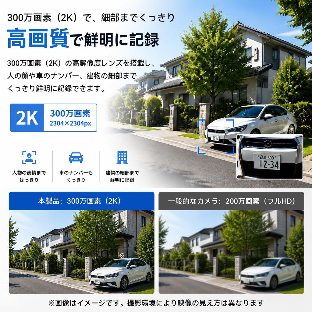 VORGUT Indoor Window Security 2K Continuous Low Light Full Color Night No Installation WiFi Compatible Camera, Recording, Camera, Vision, Required,