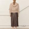 MOON J HOODED CABLE-KNIT MERINO SCARF - BEIGE