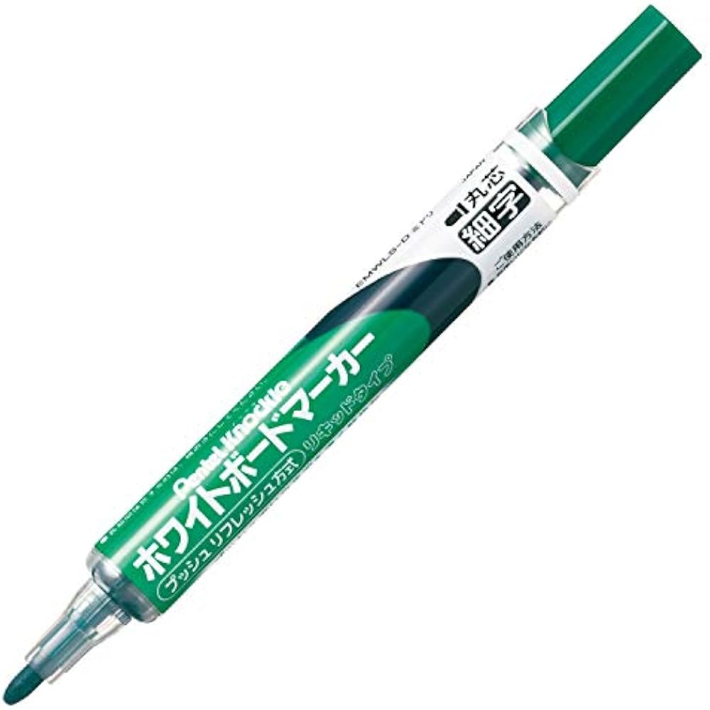 Маркер для доски Pentel Knock EMWLS-D Круглый стержень Тонкий почерк Зеленый 1,6 см x 13,5 см