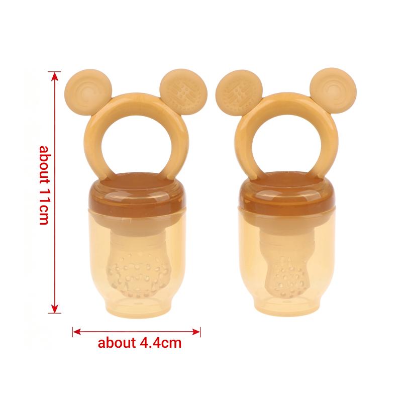 Soft BPA Free Silicone Baby Fruit Feeder Pacifier Teething Toy Anti-Slip Handle Infant Food Nibbler Soother for Babies