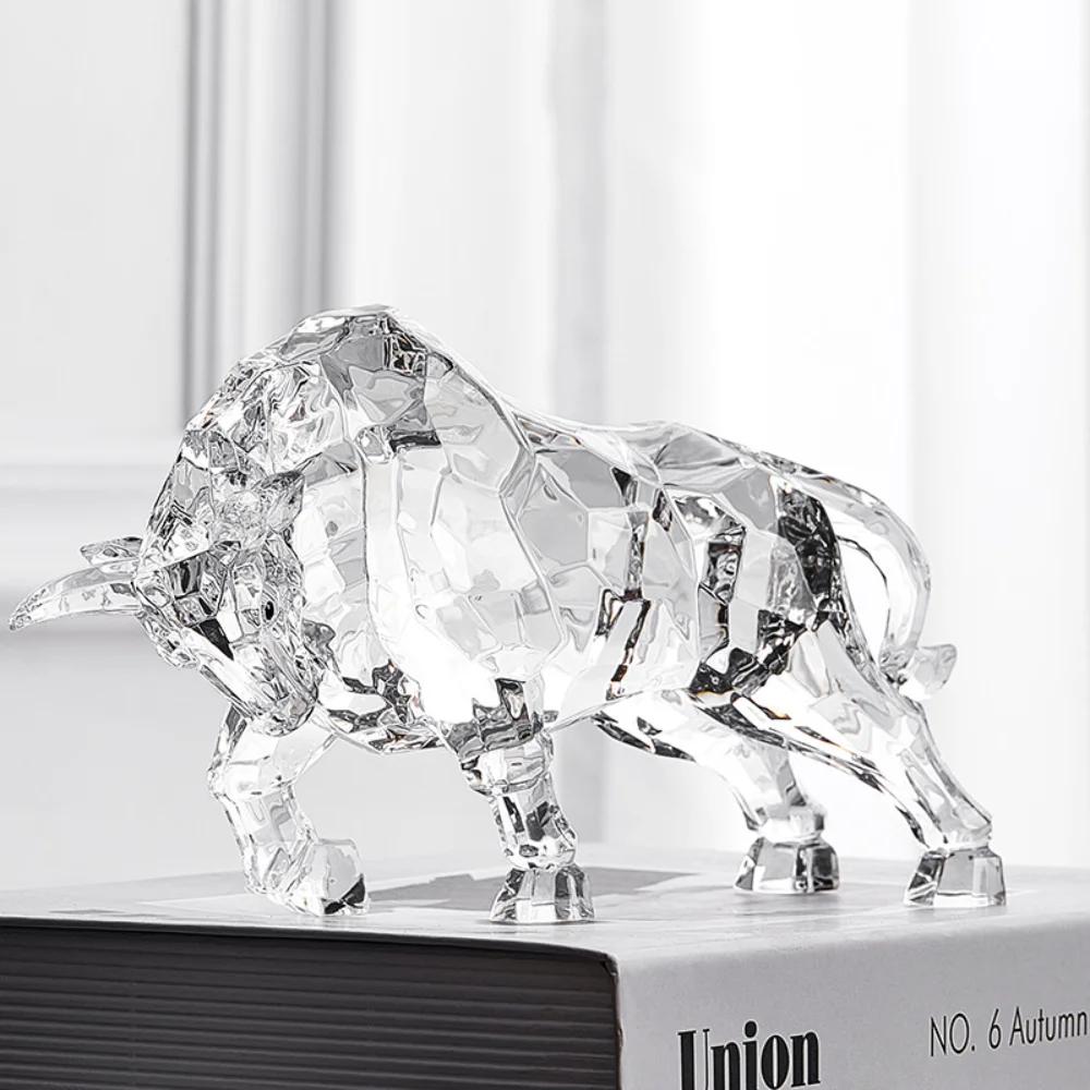 Cow Ornaments Crystal Cow Breath Light Luxury Desk Decorations Home Accessories Living Room Tv Cabinet Wine Cooler