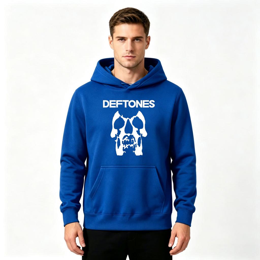 Men's Long Sleeve Casual Pullover Hoodie, Abstract Skull Graphic Print Comfortable Hooded Sweatshirt for Daily Wear