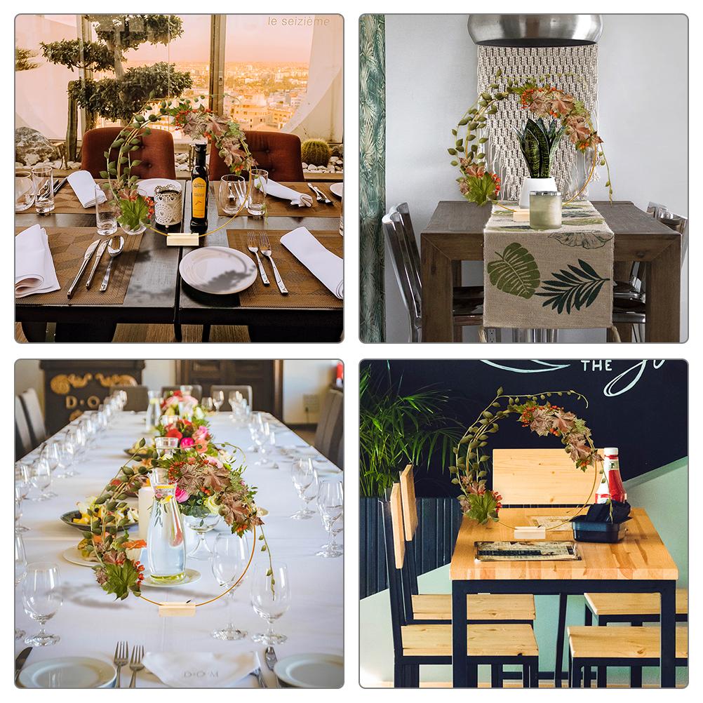 2 Набора Гирлянда Обруч Украшение Центральные элементы для столов Ловец снов Круглая Рамка для венка Золотой с подставкой Цветочные обручи Металлические кольца