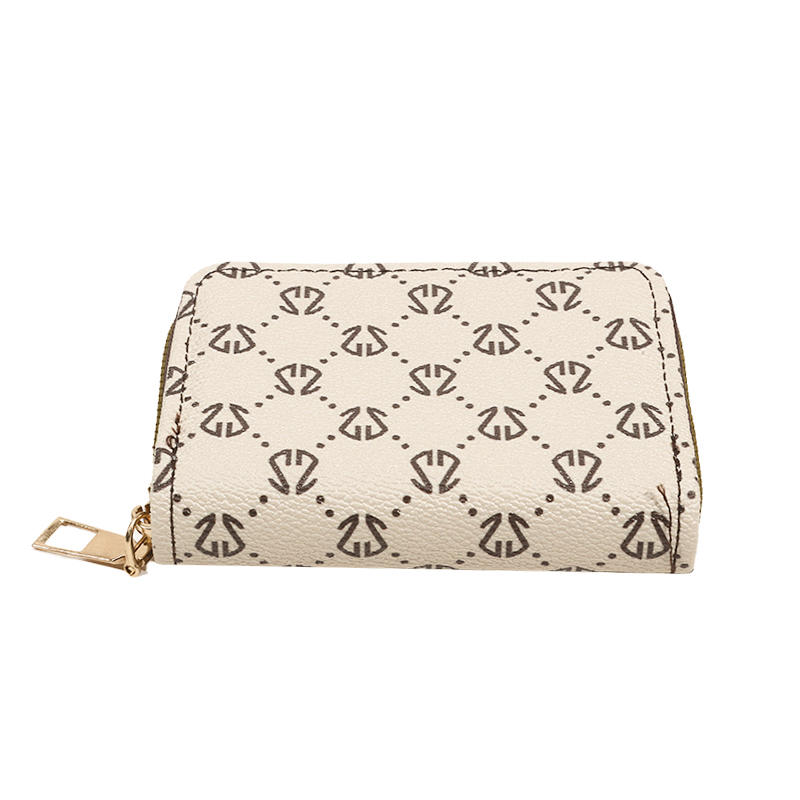 Портативная сумка-карман для карт на молнии с ретро-принтом, женский короткий кошелек, многофункциональный, высококачественный, портативный, женский, с удостоверением личности, кредитной картой, нулевой кошелек