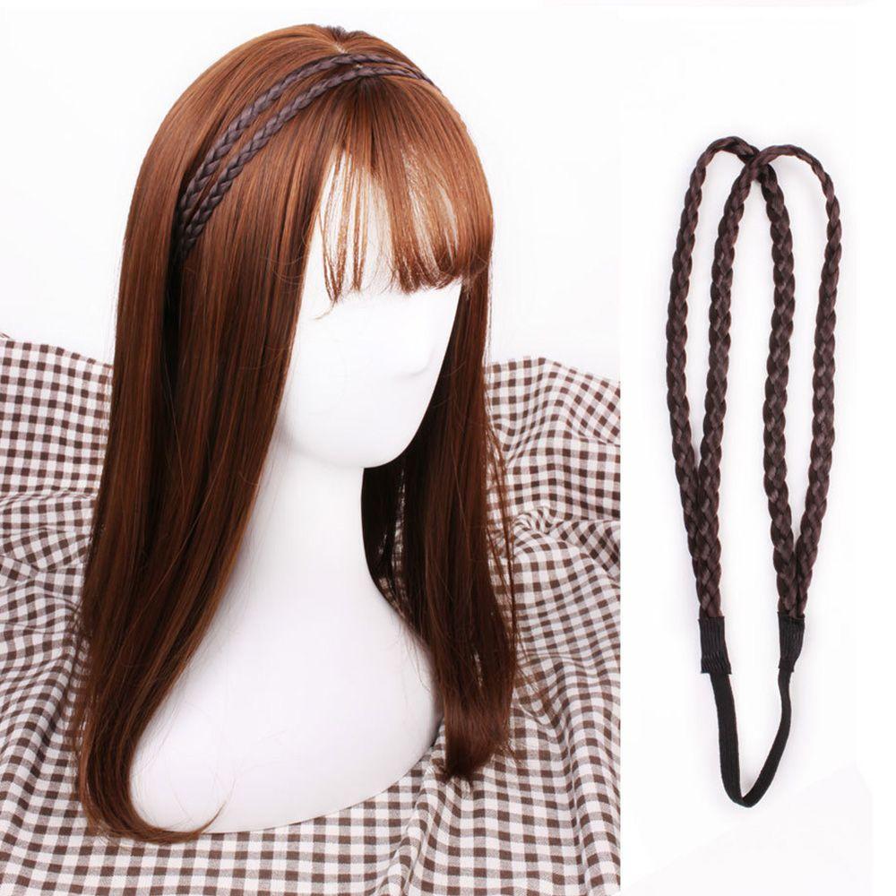 Wig Twist Headband 4 colors Headwear Wig Headband Double Braided Braided Hair Band Synthetic Wig