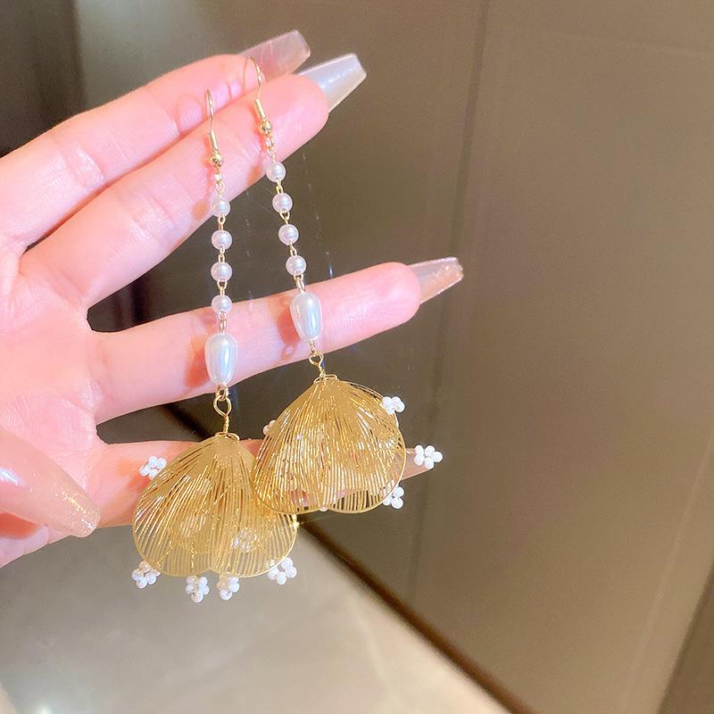 Silver needle dripping oil water drop fringed earrings antique literary and versatile earrings new Chinese retro temperament earrings women
