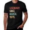 Retro Vintage 40th Birthday Legendary Since March 1979 Tshirt Worker Basic Short Sleeve Tee
