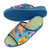Takeharu Tatami Made In Made of Rush Japanese Yuzen Blue Size M Women's Slippers, Japan, Grass, Pattern, (880),