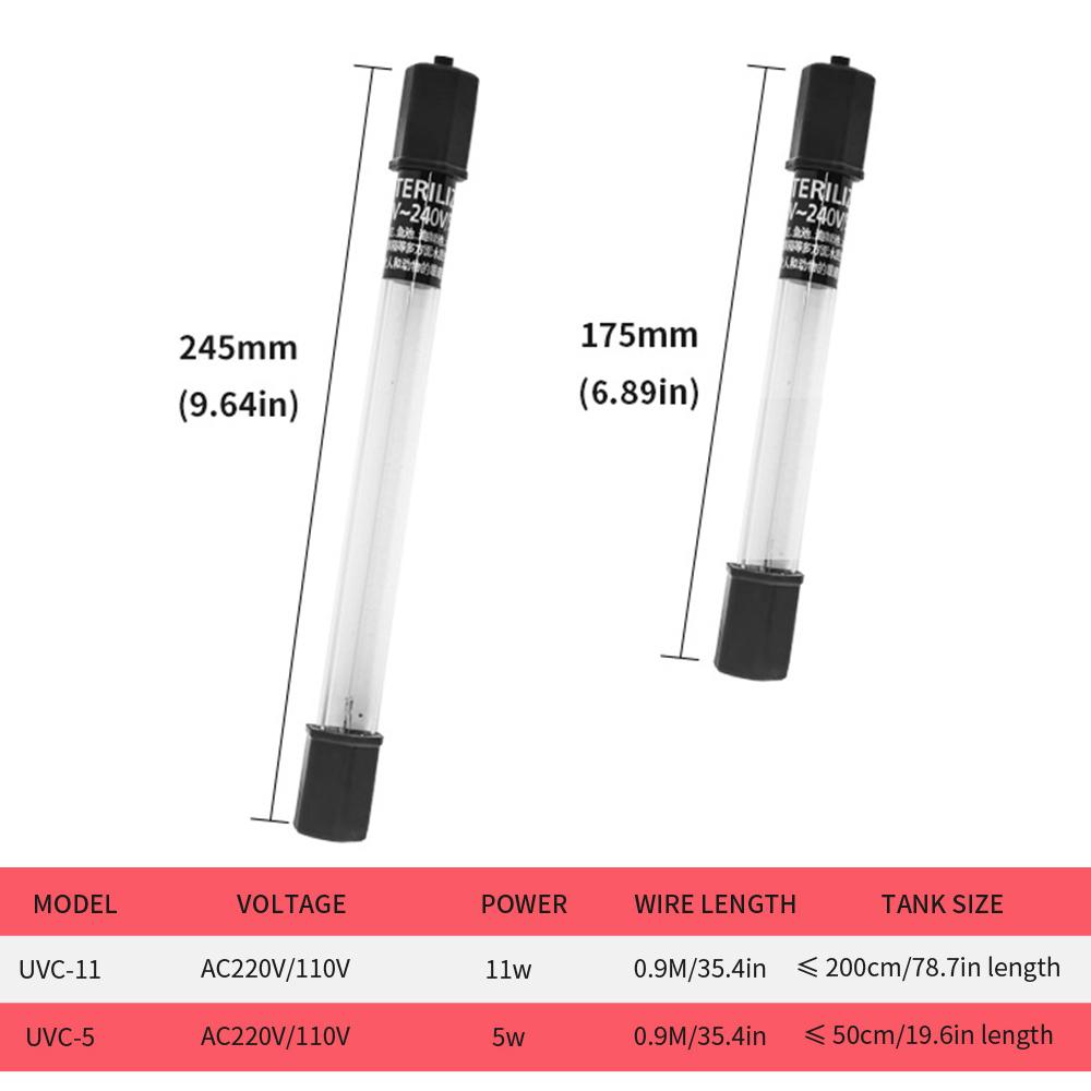 Аквариум чистый свет УФ-дезинфицирующее средство 5 Вт/11 Вт зеленый прочь для очистки воды в аквариуме