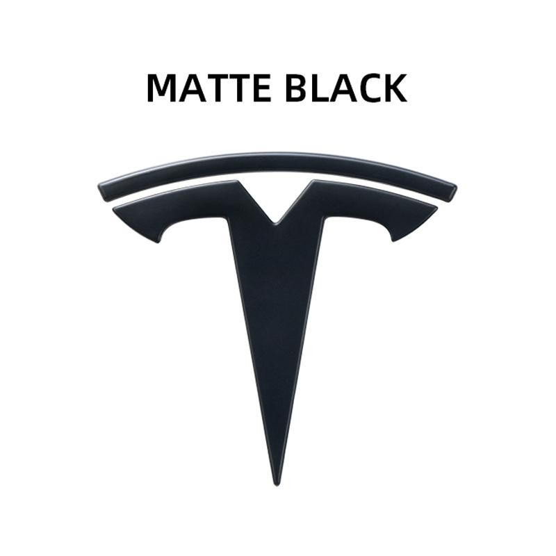 ZQEZ5 Tesla Car Front Emblem Rear Trunk Emblem Sticke for Model 3 Mode Y metal logo replacement rear and rear logos blackening