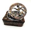 6.5cm Brass Handmade Brass Sundial Compass Beautiful Gift Item with Leather Box