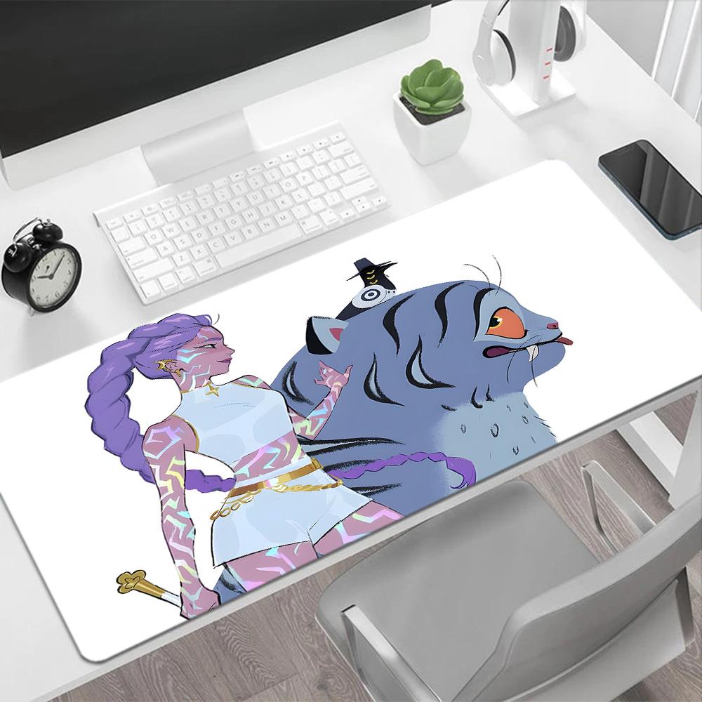 Fantasy Warrior Girl Gaming Mouse Pad Gamer Mousepad Study Desk Mat Non-Slip Rubber Base Office and Gaming Desk Decoration