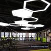 Hexagonal LED Chandelier Light for Office, Gym, or Cafe - Creative Industrial Honeycomb Design