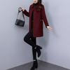 Шерстяная куртка средней длины для женщин зимой, новый стиль, стильное, небольшое теплое пальто с толстыми лацканами