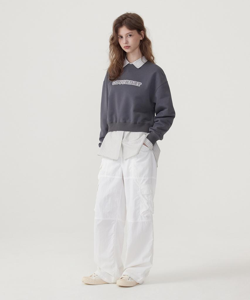 COVERNAT WOMAN Cooper Logo Sweatshirt Charcoal