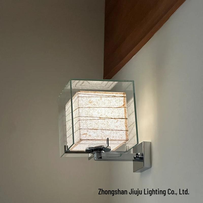 Зарядная настольная лампа в японском стиле Ji Yutang для спальни, кафе или ресторана