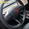 Dry Carbon Fiber Steering Wheel Sticker for Tesla Model 3/Y