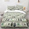 Money Print Duvet Cover KingQueen Size,Dollar Bills with The Portrait of Ben Franklin,Decorative Polyester Bedding Set