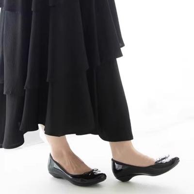 Версия из овчины~ Баклажановые туфли женские французский бантик одинарные туфли женские с мелким вырезом плоские балетки