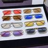 New Trendy Square Half Frame Sunglasses Men's and Women's High-end Fashionable UV Resistant Glasses UV400 Shades Eyewear