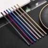 6*215mm 40Pcs Eco-friendly Reusable Metal Straws Set 304 Stainless Steel Drinking Straw Cocktail Party Favor Bar Accessory