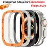 Защитное стекло для Apple Watch Ultra 3 2 1 49 мм Чехол Аксессуары Металлическая крышка Рамка+Закаленное стекло Для iWatch Ultra Кольцо ободка