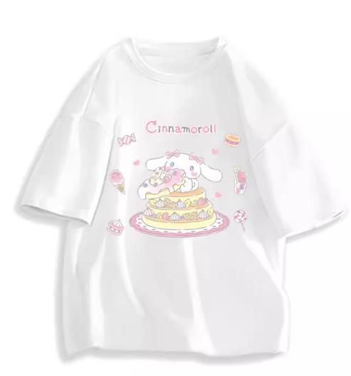 2026 New Fashion RoundNeck ShortSleeve TShirt Spring Summer Sanrio Cinnamoroll Women TShirt Cute Top Clothing
