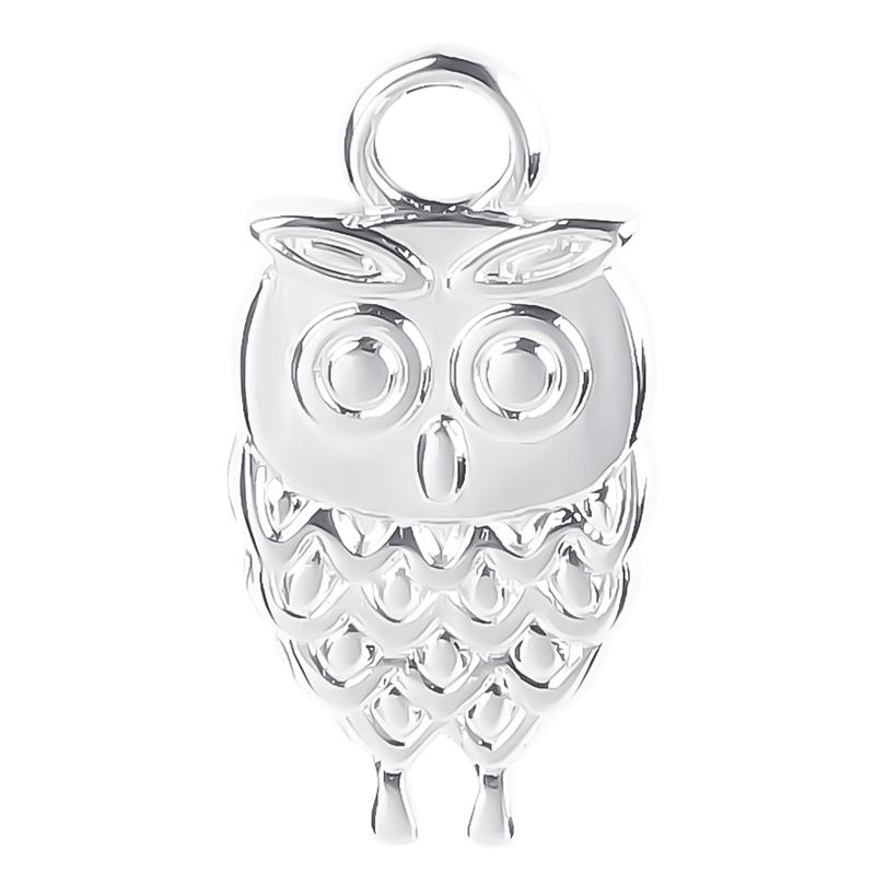 Kawaii Owl Pendant Rainbow/Gold/Silver Color Animal Charm Titanium Steel Charm For Jewelry Making Supplies DIY Necklace Material
