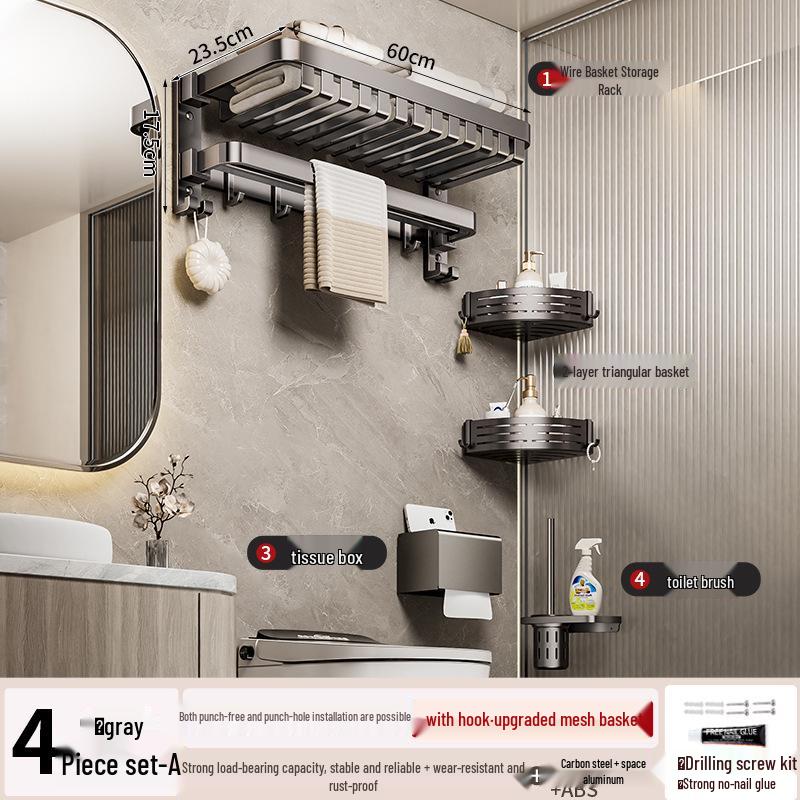 Настенная складная вешалка для полотенец для ванной без сверления