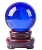 Crystal Ball 10cm with Base Crystal Ball Glass Large Ball Round Ball Fortune Telling Feng Shui Figurine Object S.fields.inc (Blue)