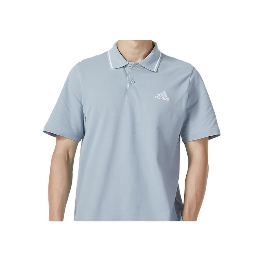 Adidas Повседневная дышащая удобная рубашка поло с коротким рукавом мужские топы синий серый IJ6108