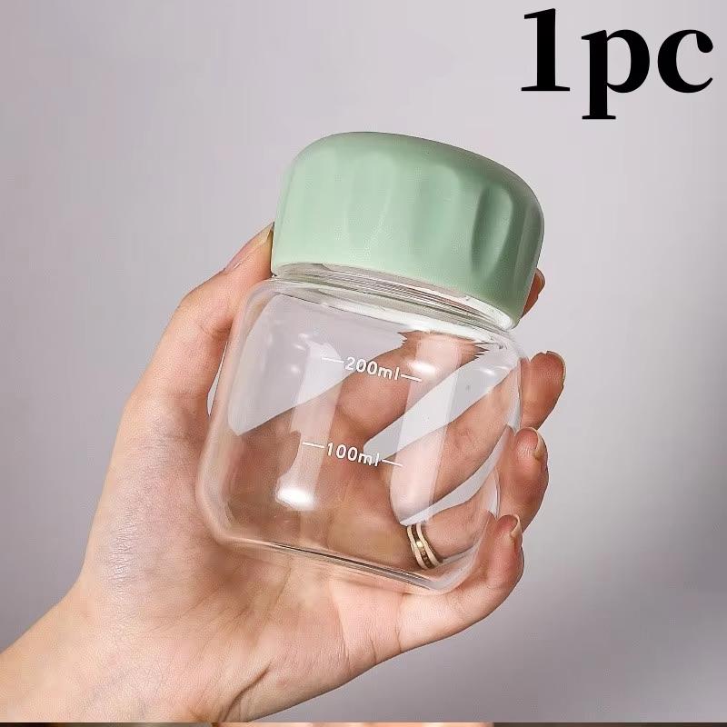 1/2 ШТ 300 мл Маленькая бутылка для воды Пластиковая Портативная Герметичная Кружка Чашка для питья сока и молока со шкалой для улицы, кухни, школы