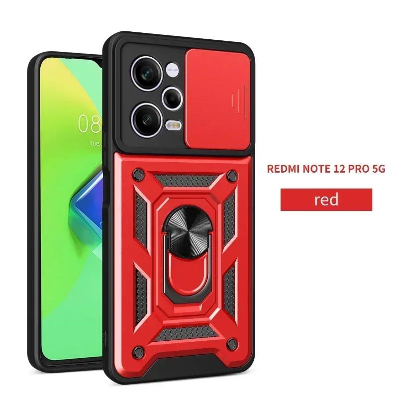 Чехол-слайдер для защиты объектива камеры для Xiaomi Redmi Note 12 11S 12S 11 10 9 Pro Max 10C A1 A2 A1 Plus Противоударный бронированный чехол с кольцом