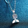 S925 Silver Cute Fishtail Necklace Female Little Fresh Mermaid Diamond Pendant Fashionable Girl Heart Collarbone Chain