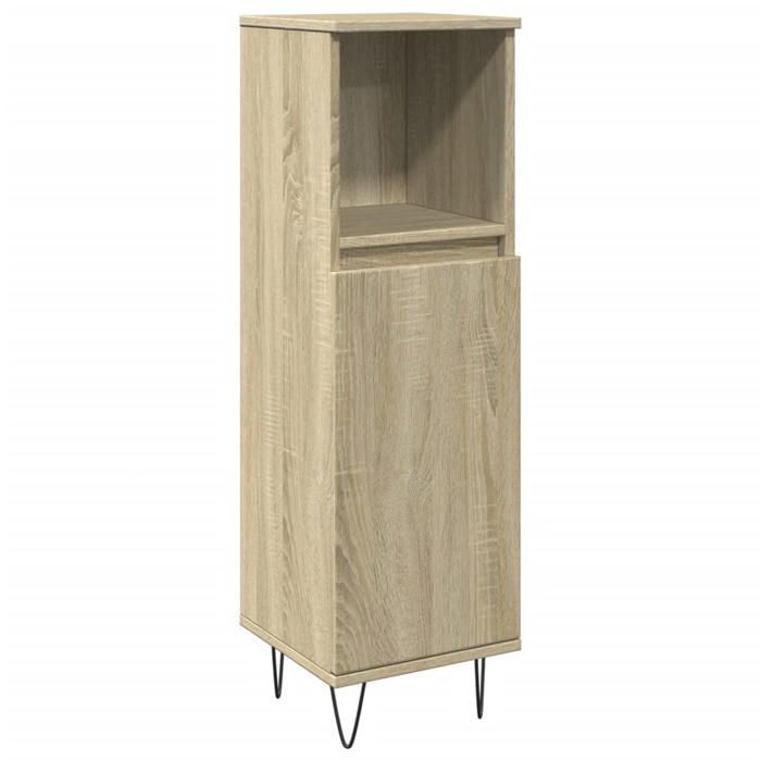 VidaXL Armoire salle de bain chêne sonoma 30x30x100 cm, armoire de rangement de salle de bain, armoire de bain, meuble de 849671