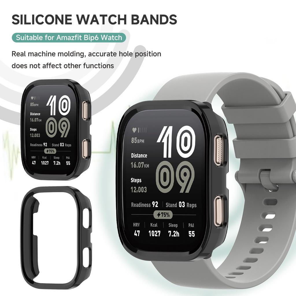 Прозрачный пластиковый корпус для Amazfit Bip 6 (2435) Защитная крышка-бампер для ремешка умных часов Samrt Watch For Huami Amazfit Bip6 Защитный корпус Ремешок