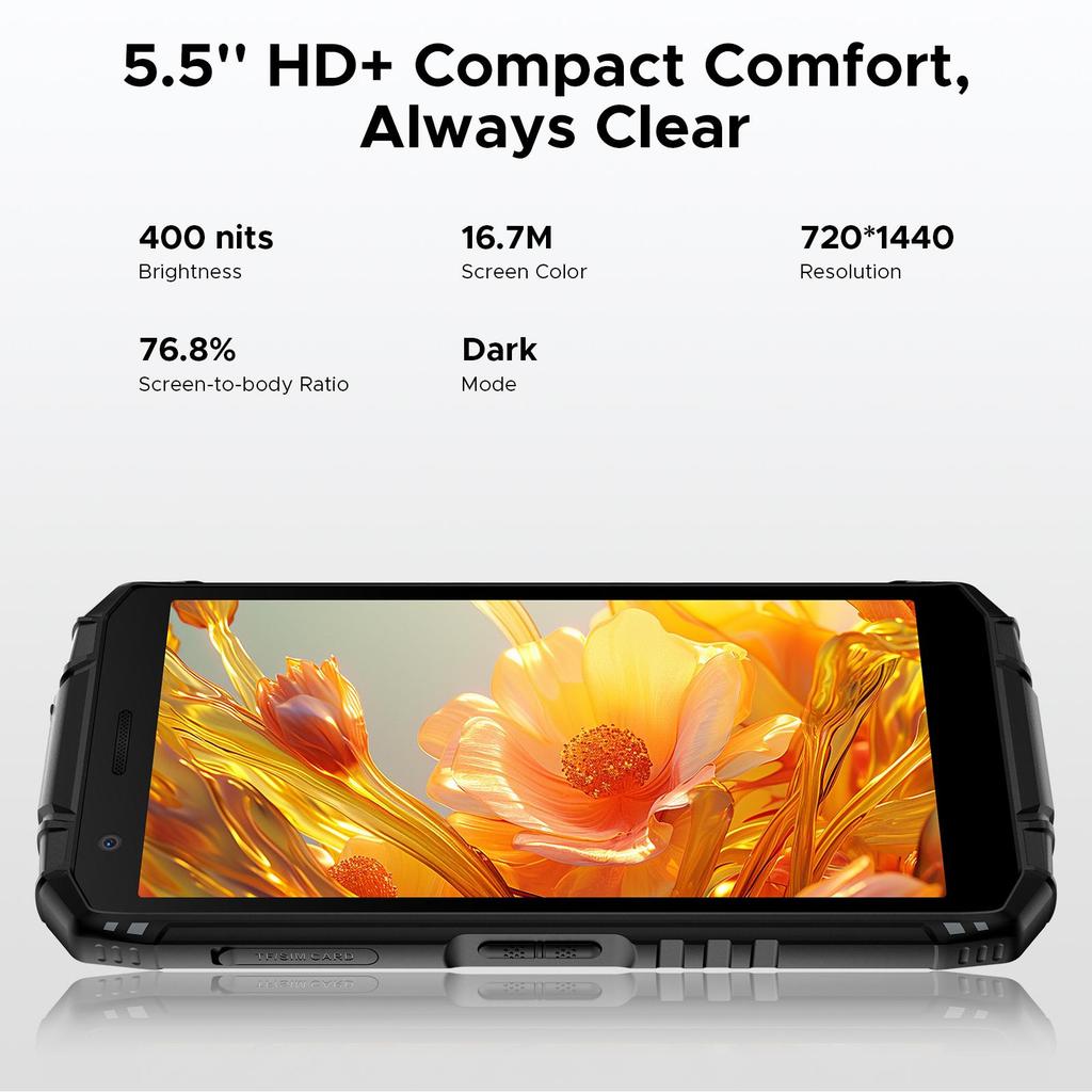 DOOGEE Fire 3 Ultra Защищенный смартфон, 8350 мАч, Android 15, 5,5" HD+, Восьмиядерный, 24 ГБ+256 ГБ, NFC, IP68/IP69K