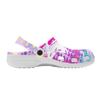Unisex Printed White EVA Clogs Lightweight Breathable Slip On Garden Shoes Summer Beach Pool Bathroom Casual Sandals Shower Use