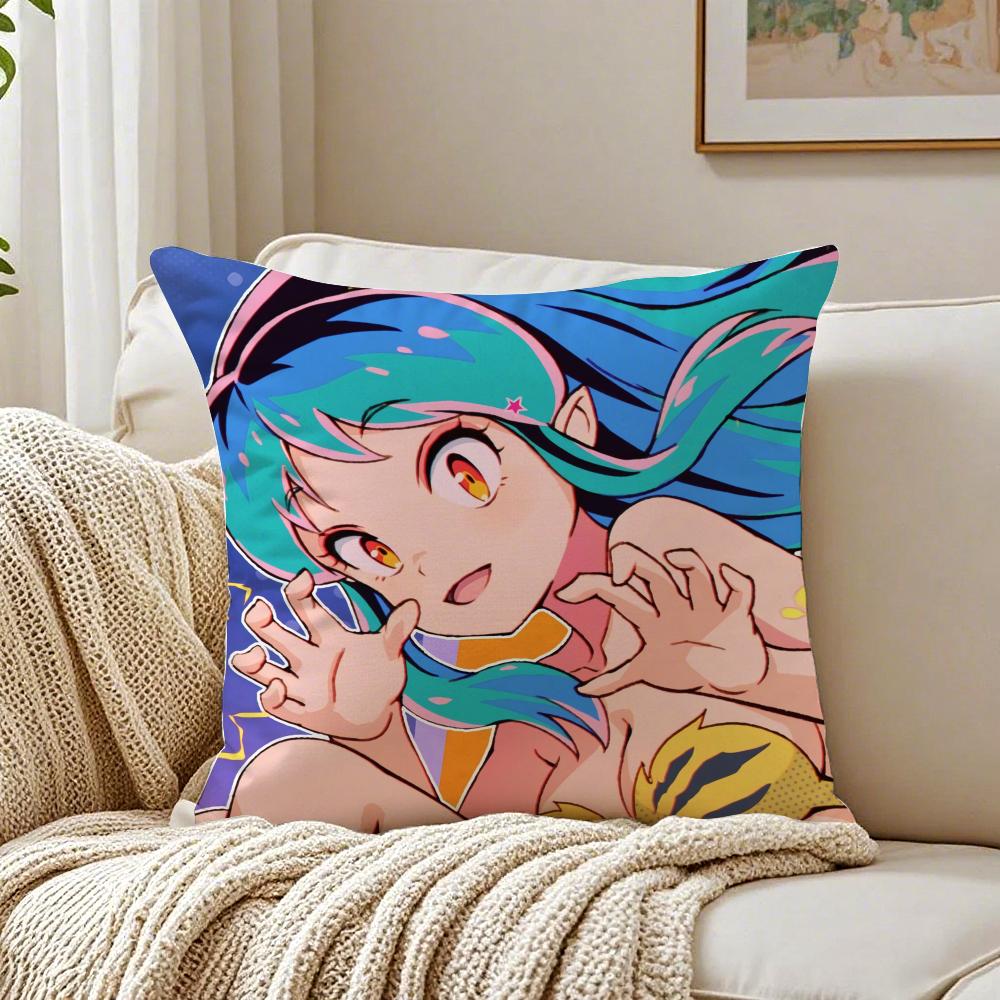 Classic Japanese Anime UUrusei Yatsura Cushion Cover Pillowcase Antidustmite living Room Sofa Decor Cushion Room